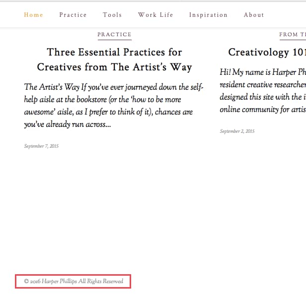 how to change date footer wordpress