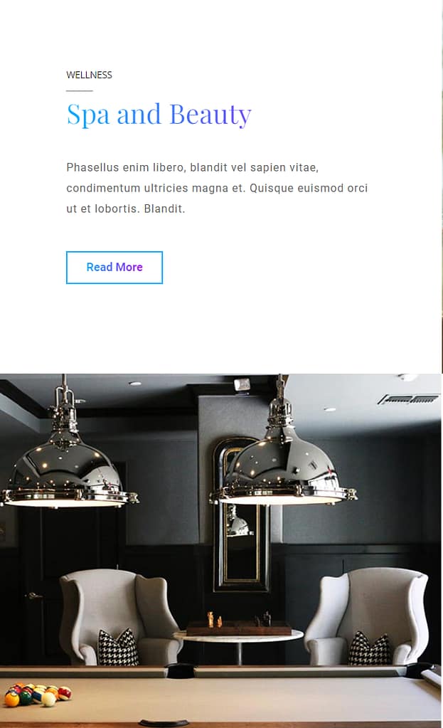 Hotel Homepage template on mobile