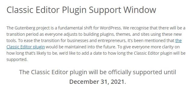 wordpress classic editor