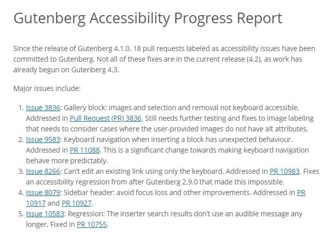 accessibility for gutenberg