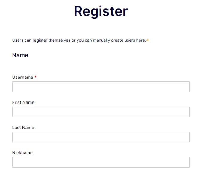 The register page for the membership site on WordPress.