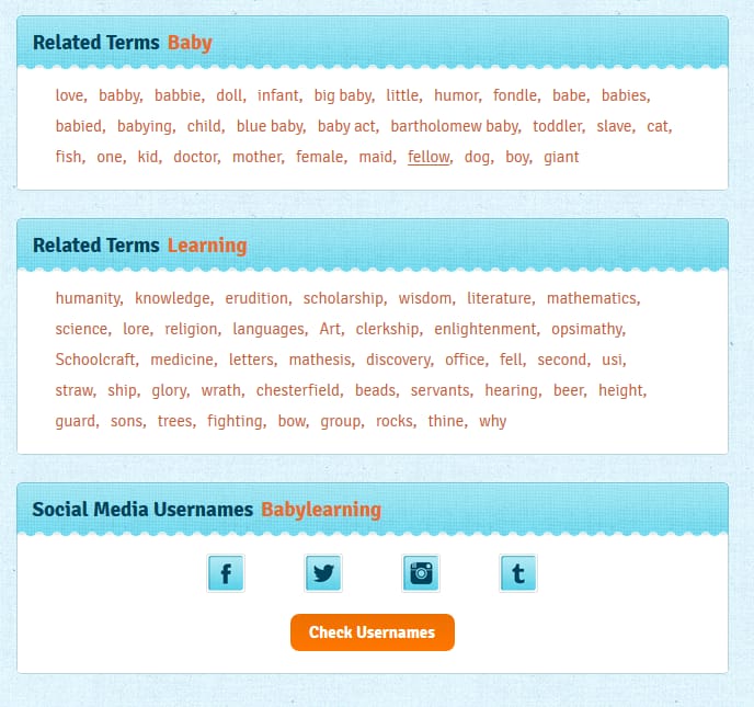 The Panabee related search terms give options you might have missed