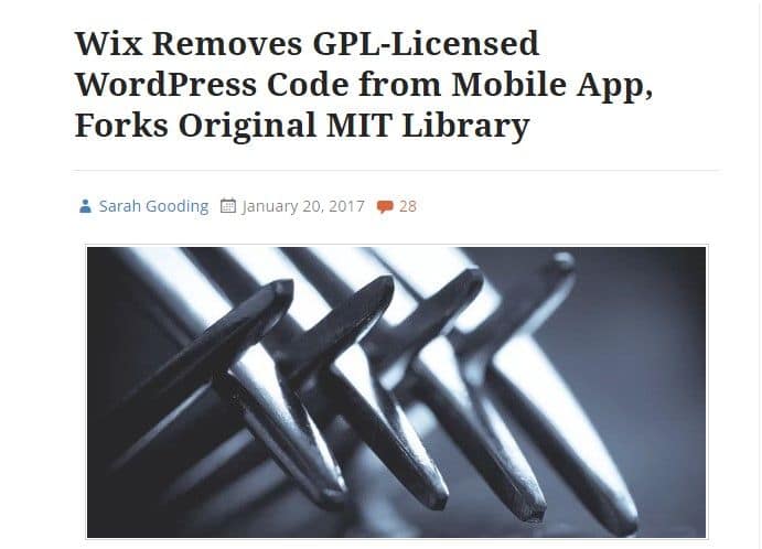 January 2017 WordPress news: Wix conflict