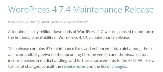 April 2017 WordPress news: New version of WordPress