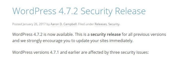 wordpress 4.7.2 release