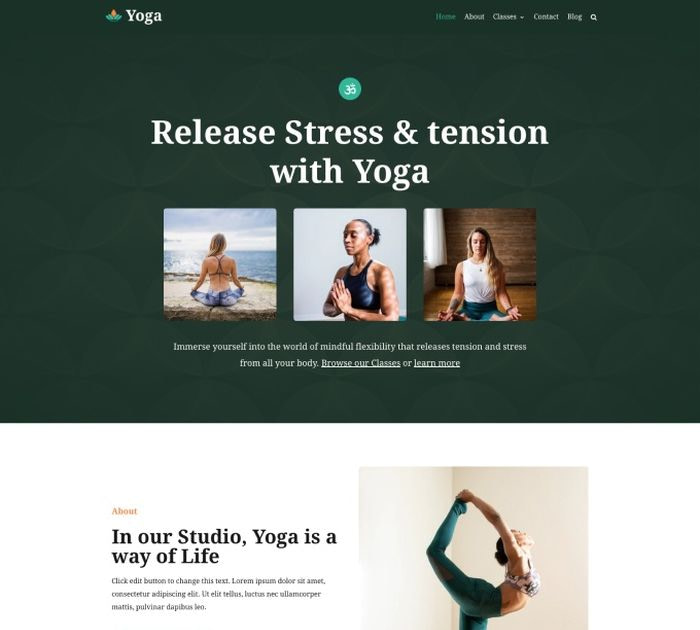 yoga WordPress themes #1: Neve