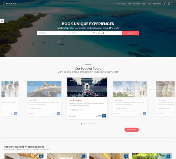 Best Bootstrap 4 templates: Panagea