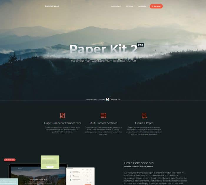 Best Bootstrap 4 templates: Paper Kit 2 PRO
