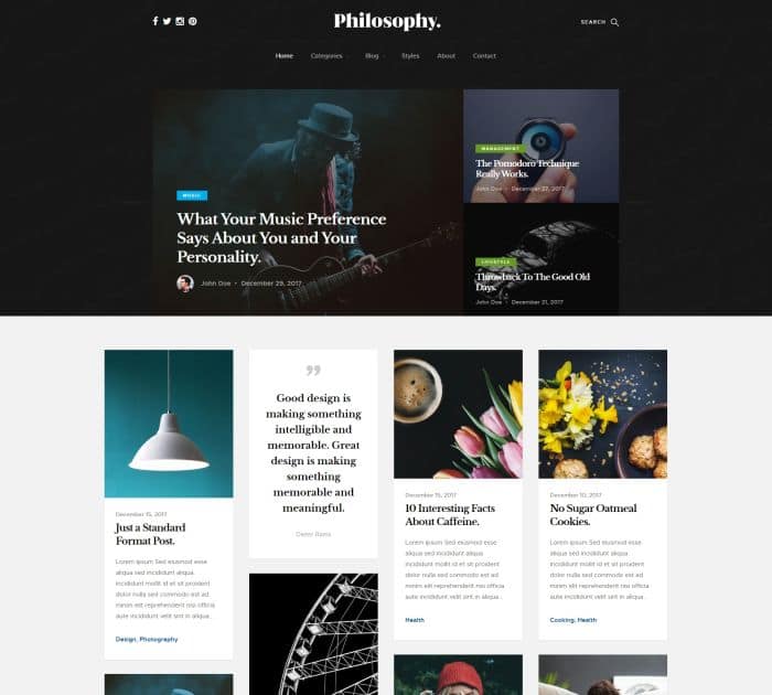 Best Bootstrap 4 templates: Philosophy