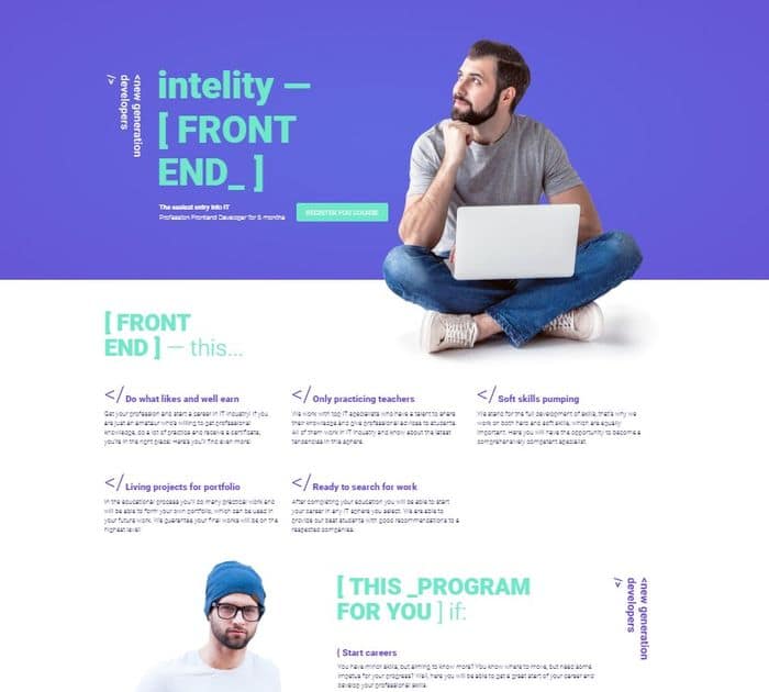 Studiex has the best Elementor templates for those looking to build IT courses