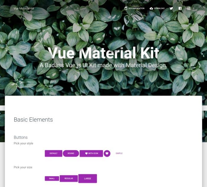 Vue Material Kit