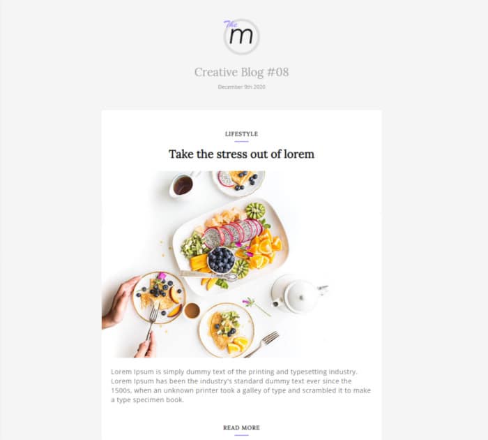 Best HTML Email Templates #3: Miley