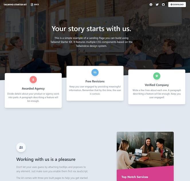 Best Tailwind CSS templates #1: Tailwind Starter Kit