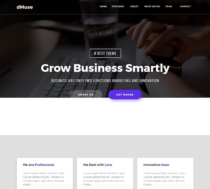 Best Adobe Muse Templates: dMuse
