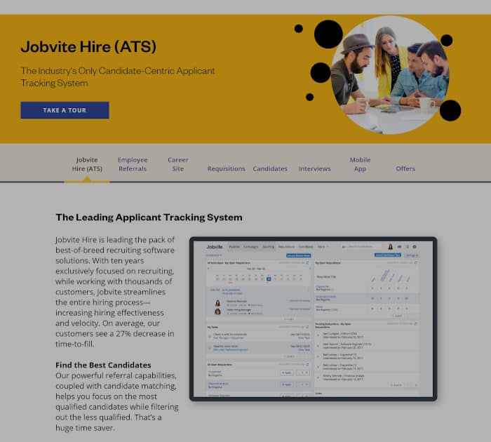Best applicant tracking software: Jobvite