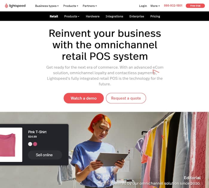 Best POS system: Lightspeed