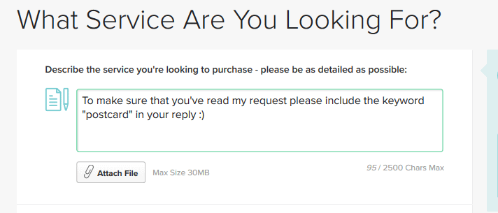 Fiverr service request