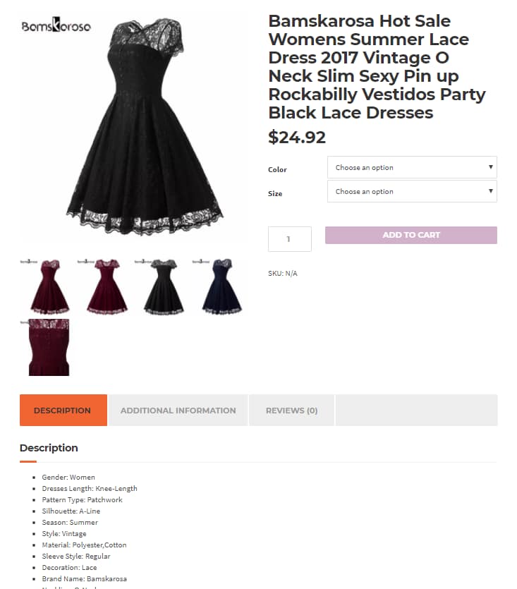 Screenshot of a classic site setup if you want to learn how to start a dropshipping business