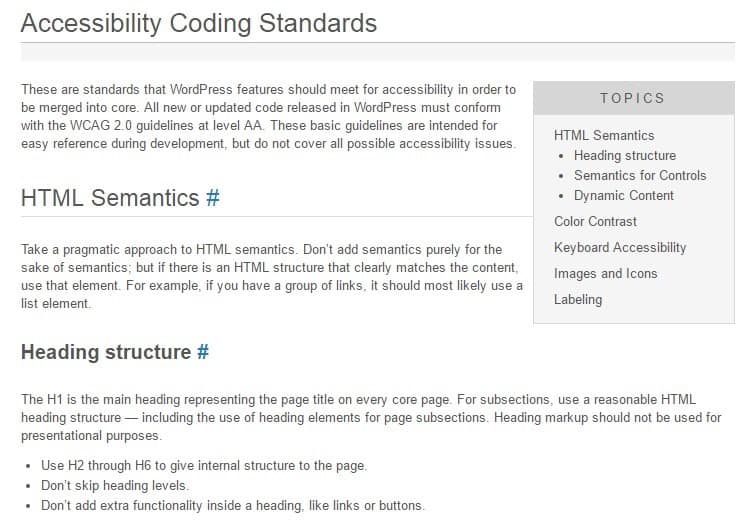 accessibility coding standards