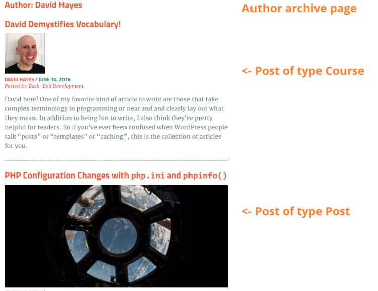 Archive page with mixed post types