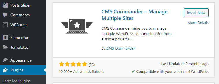 The CMS Commander plugin.