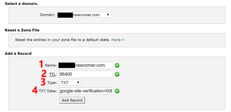 TXT records for Google Workspace
