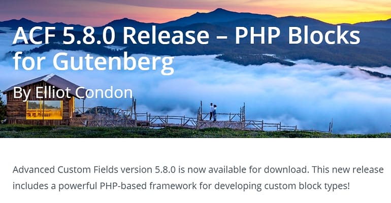 advanced custom fields php blocks for gutenberg