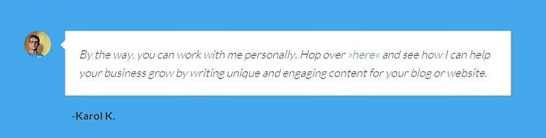 Testimonials page display.