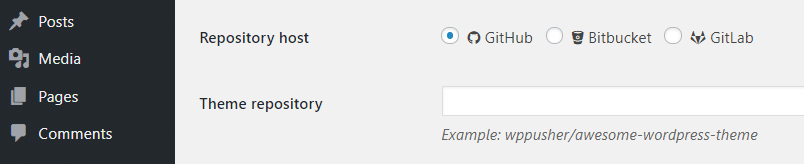 Installing a theme from GitHub.