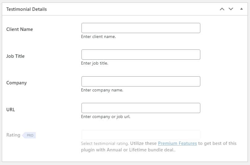 Adding new testimonials in WP Testimonials