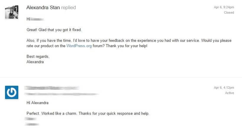 reply ask for feedback