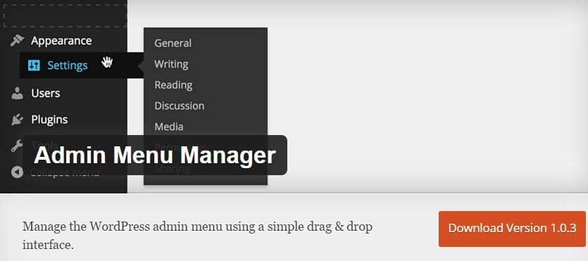 admin menu manager