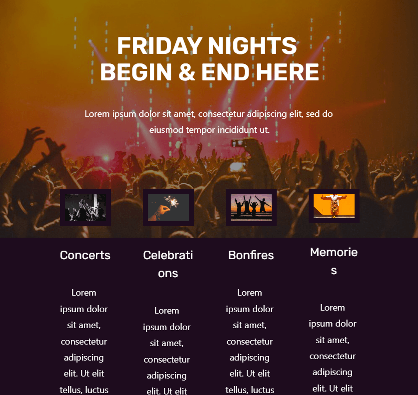 Kadence Blocks event block example.