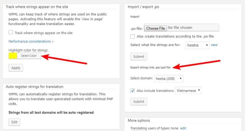track where strings appear