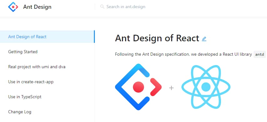 Ant Design for React.