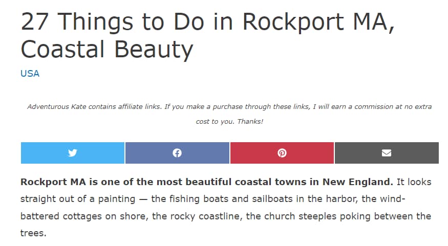 An affiliate link disclosure on a travel blog - should help you find out is blogging worth it