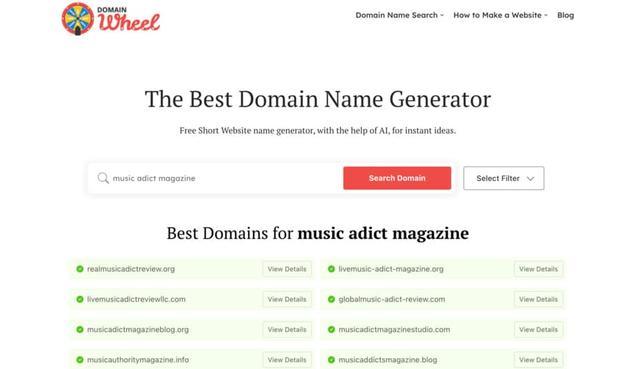 Domain wheel magazine name generator.
