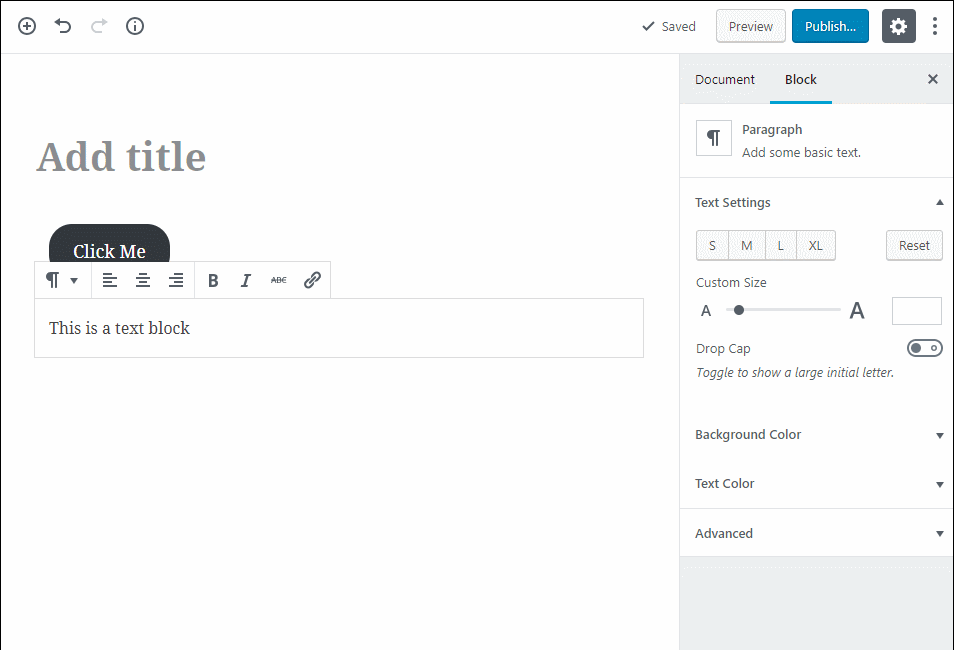 Gutenberg editor example