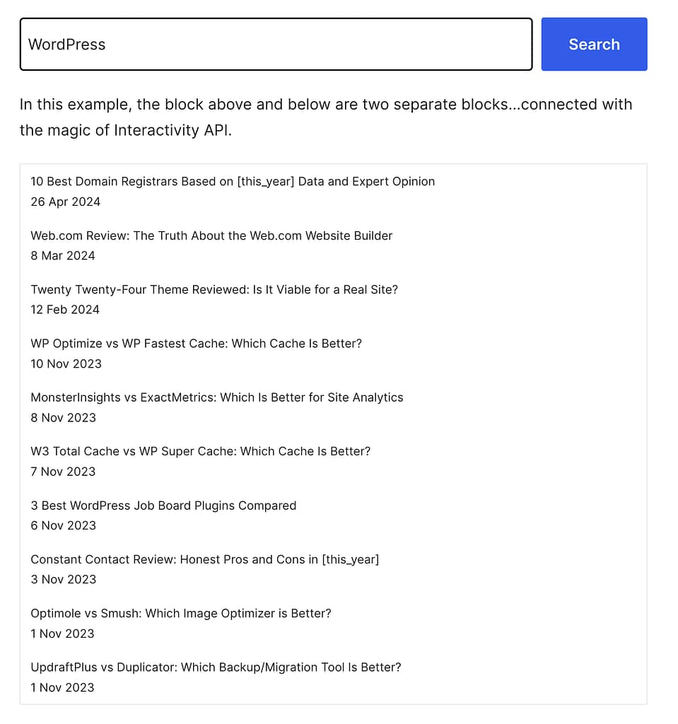 Communicating Between Two Blocks using Interactivity API
