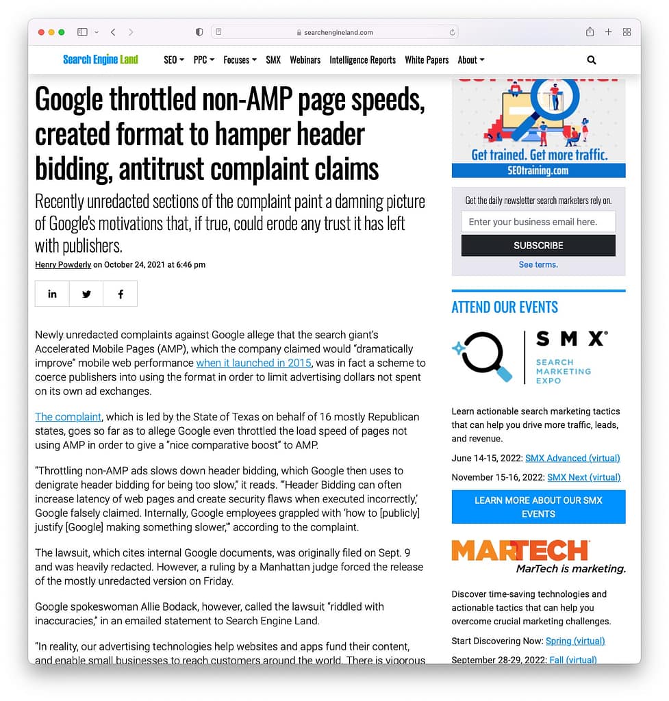 Google AMP on the way out