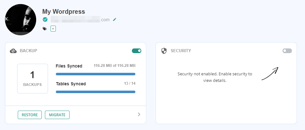 Managing a site's backups using BlogVault.