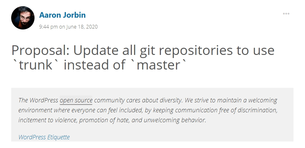 GitHub branch renaming - July 2020 WordPress news with CodeinWP