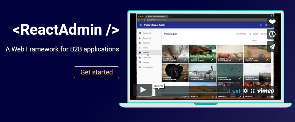 React UI component libraries: React Admin.