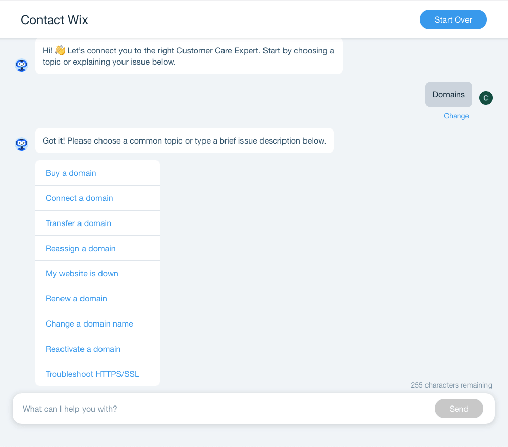 Wix vs WordPress: Live chat support with Wix