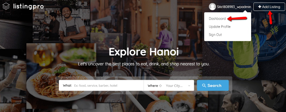 front-end menus
