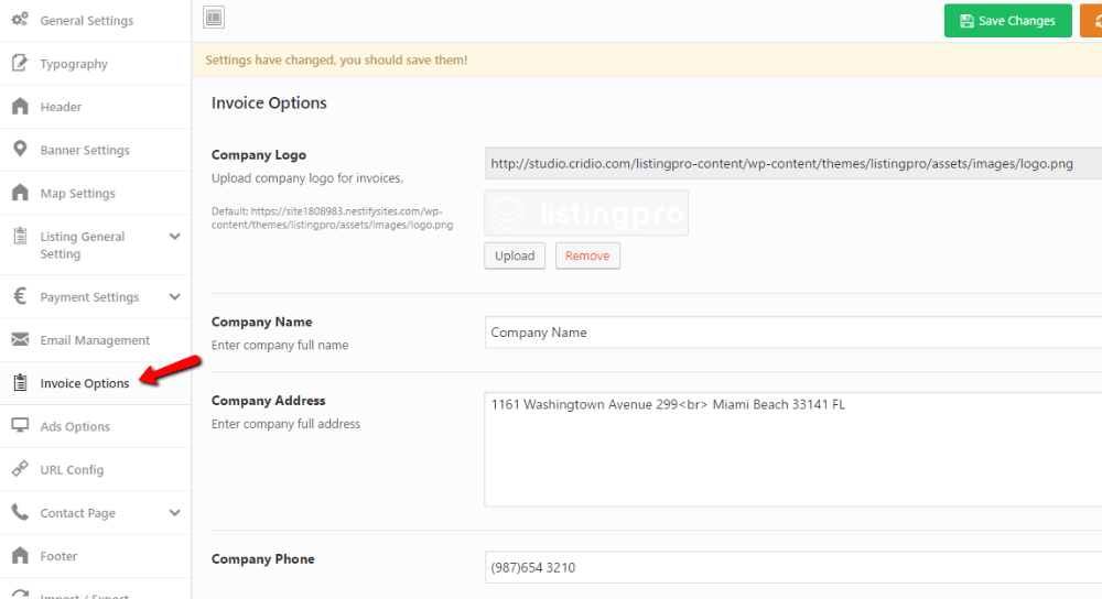 configure settings