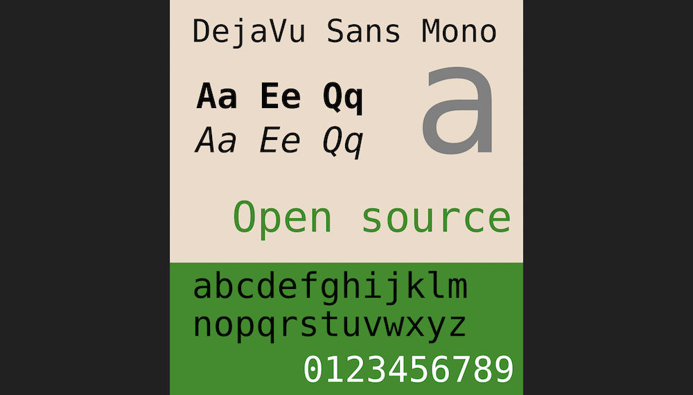 The DejaVu Sans Mono font for web development.