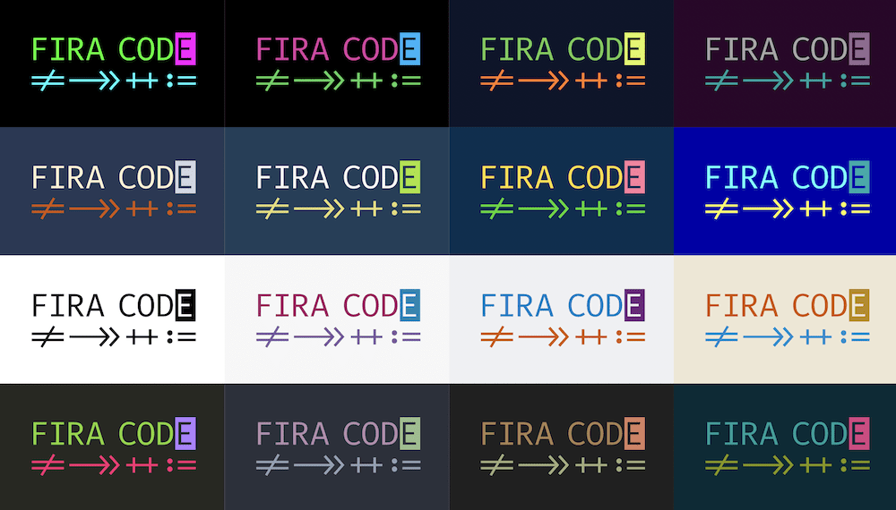The Fira Code font.
