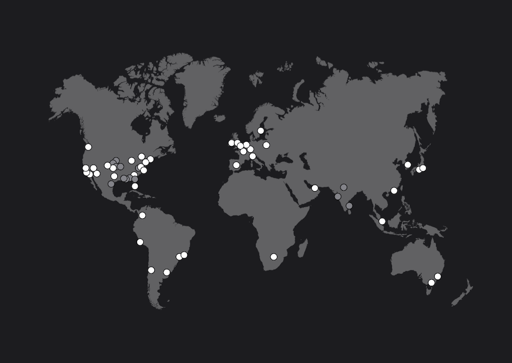 A globe graphic showing the locations for all Stackpath CDN servers.