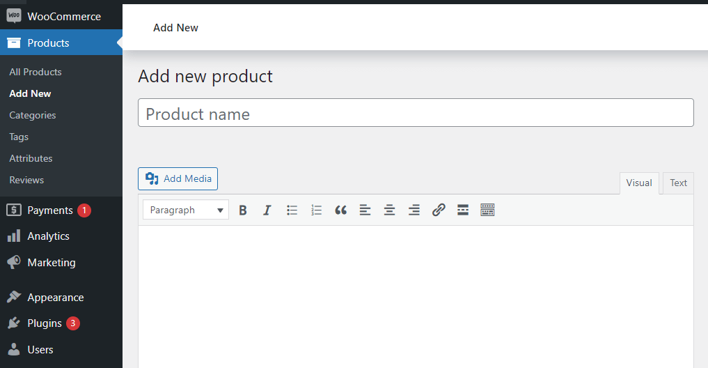 Adding a new product in WooCommerce when creating an online shop with WordPress